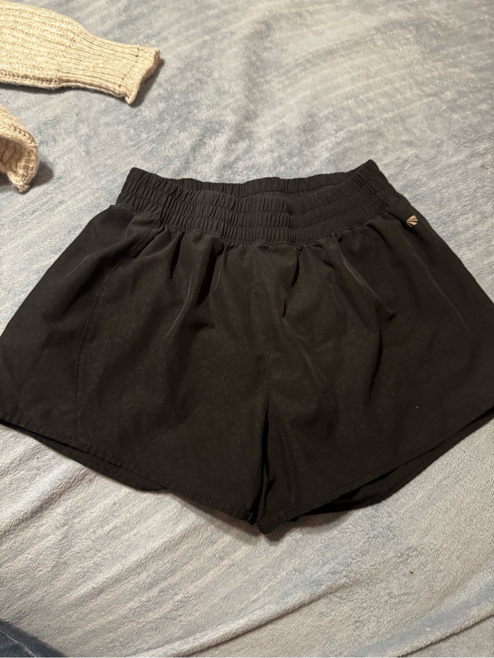 Marika Black Athletic Elastic-Waist Shorts
